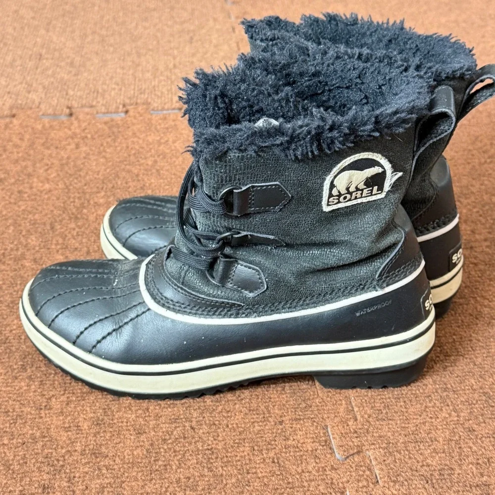 B+ Sorel Winter Carnival Black Waterproof Snow Boots NL1631-010 Womens 8.5 shoes